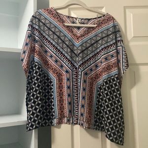 Fun Aztec print poncho style top